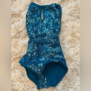 Teal Sequin Leotard